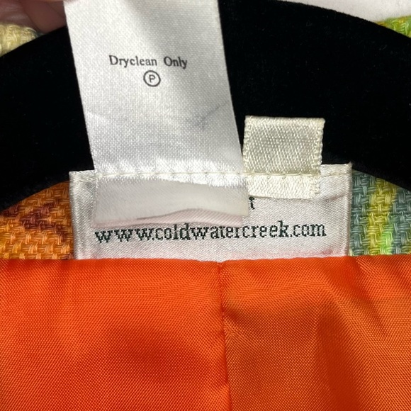 Vintage Coldwater Creek cropped blazer jacket green floral size S petite - Picture 6 of 6